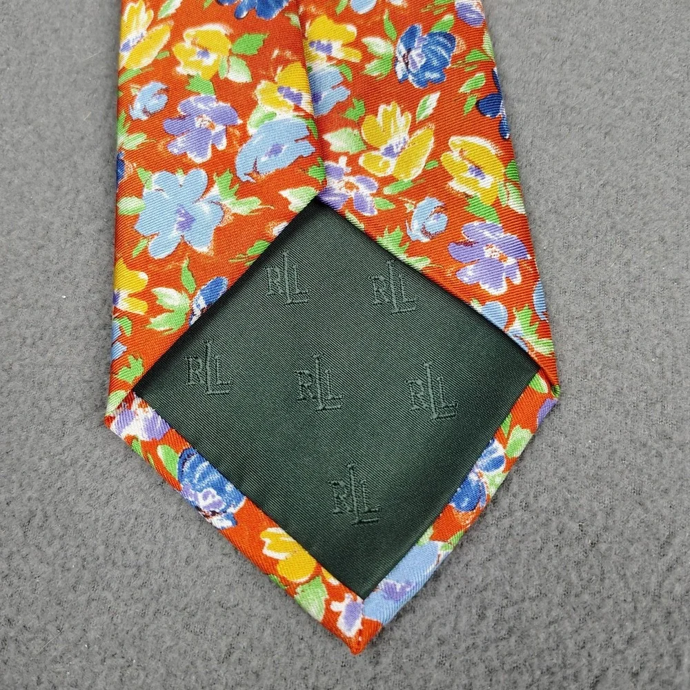 Lauren Ralph Lauren 100% Silk Neck Tie Multicolor Floral Hand Made 58